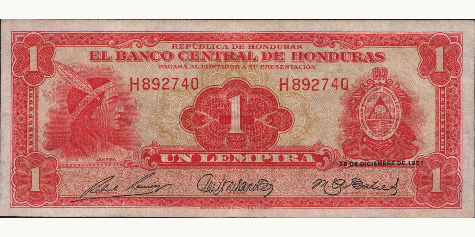 1 lempira 1951