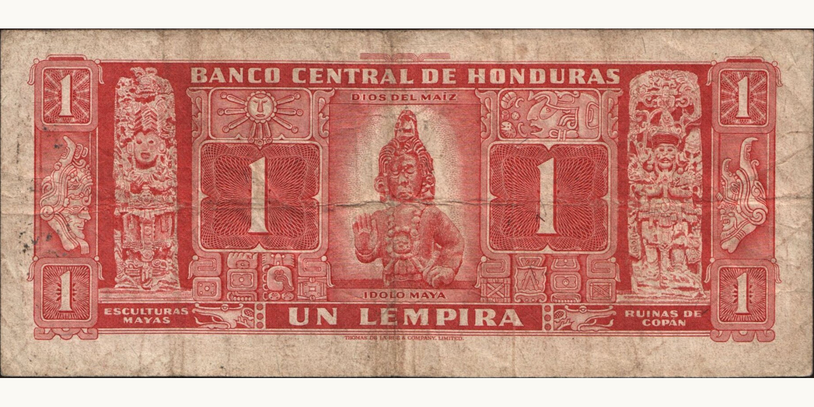 1 lempira Honduras 1965 — Back side