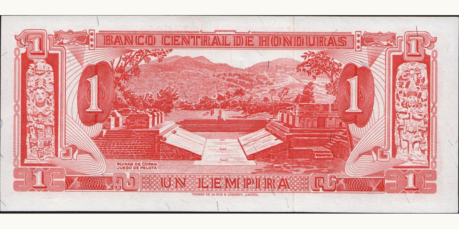 1 lempira Гондурас 1972 — Оборотная сторона