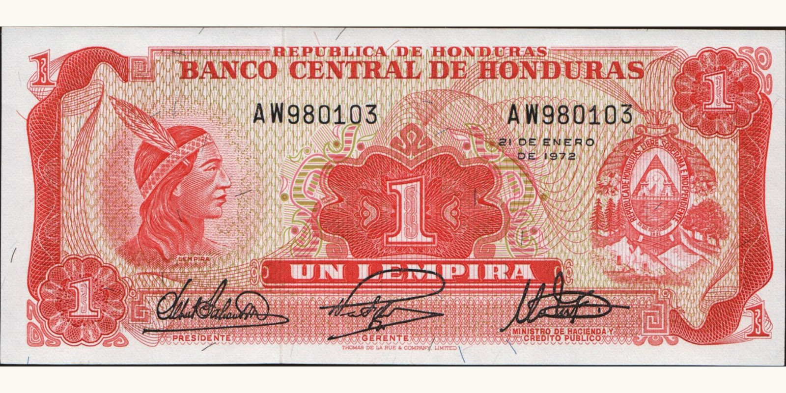 1 lempira 1972