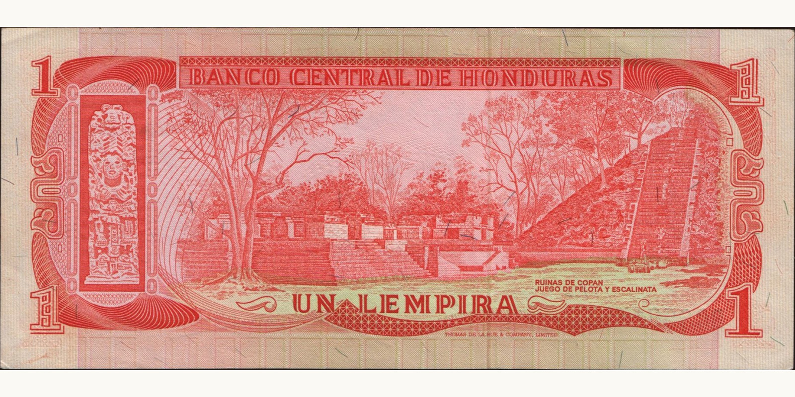 1 lempira Honduras 1974 — Back side