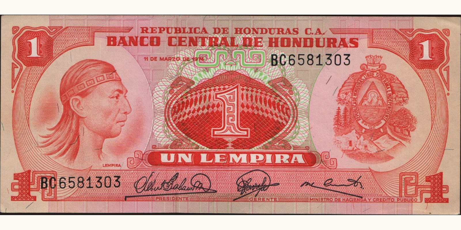 1 lempira 1974