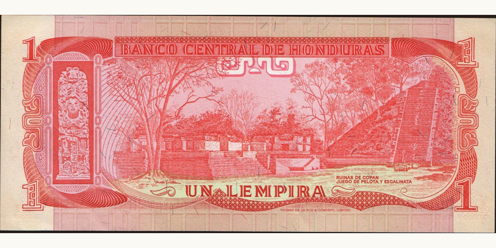 1 lempira Гондурас 1978 — Оборотная сторона