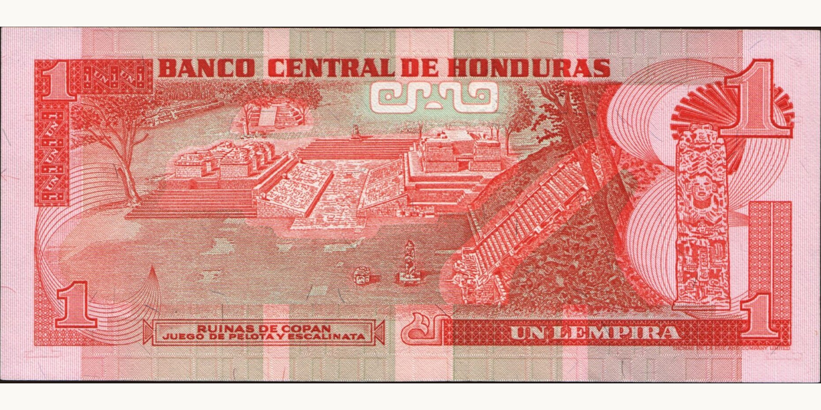 1 lempira Honduras 1980 — Back side