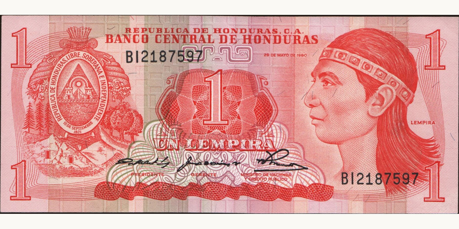 1 lempira 1980