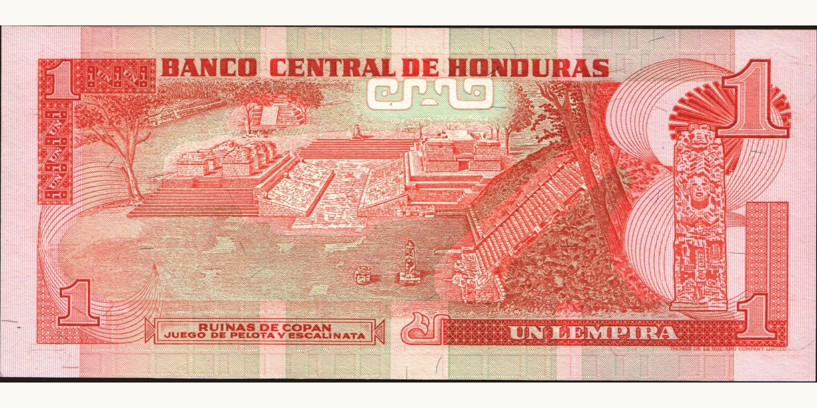 1 lempira Гондурас 1984 — Оборотная сторона