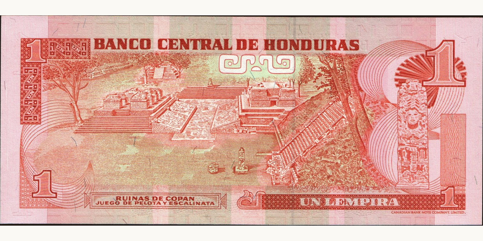 1 lempira Honduras 1992 — Back side