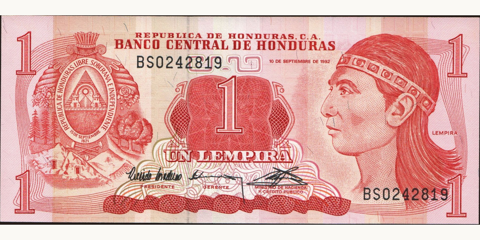 1 lempira 1992