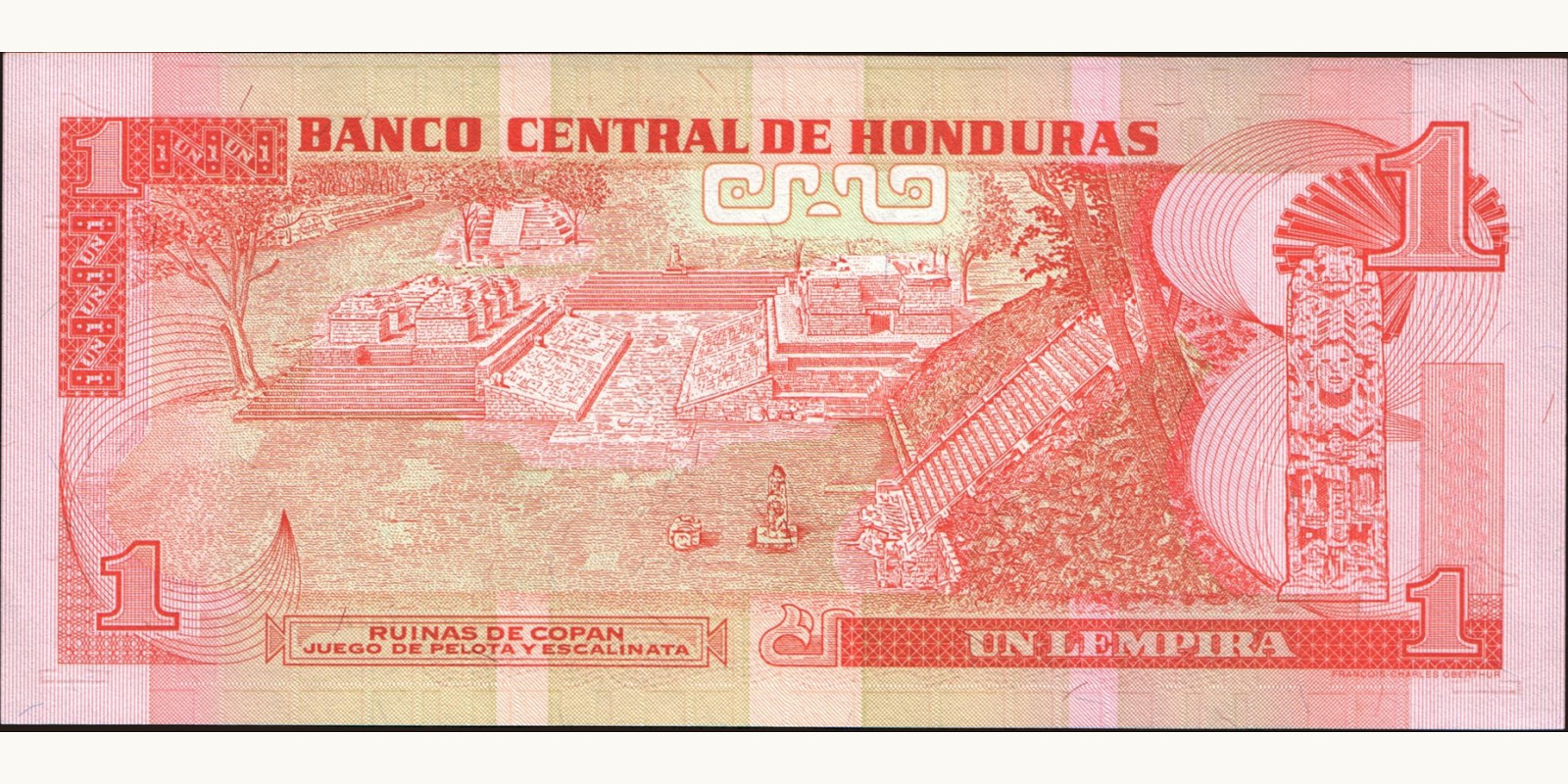 1 lempira Гондурас 1998 — Оборотная сторона