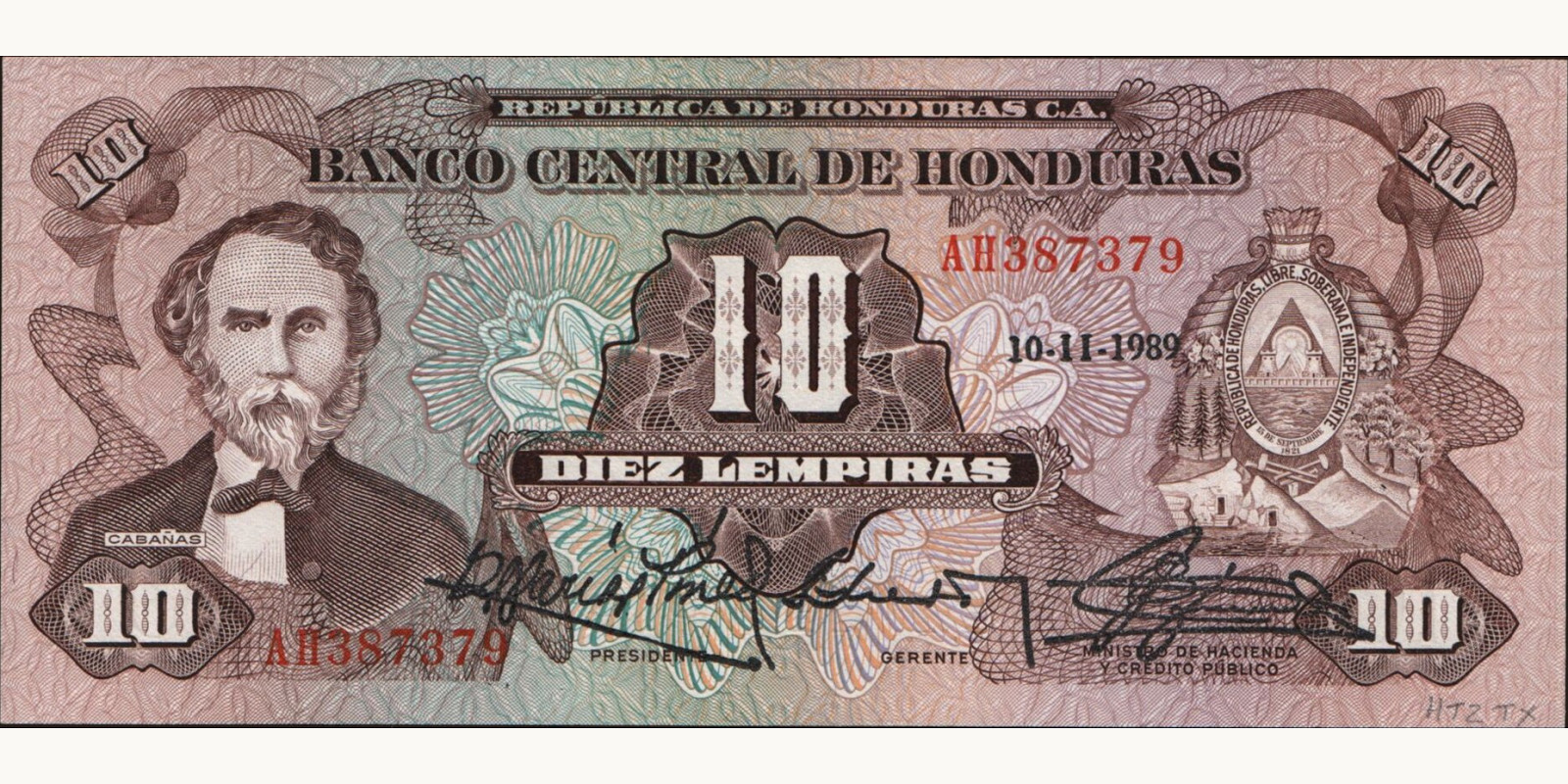 10 lempira 1989