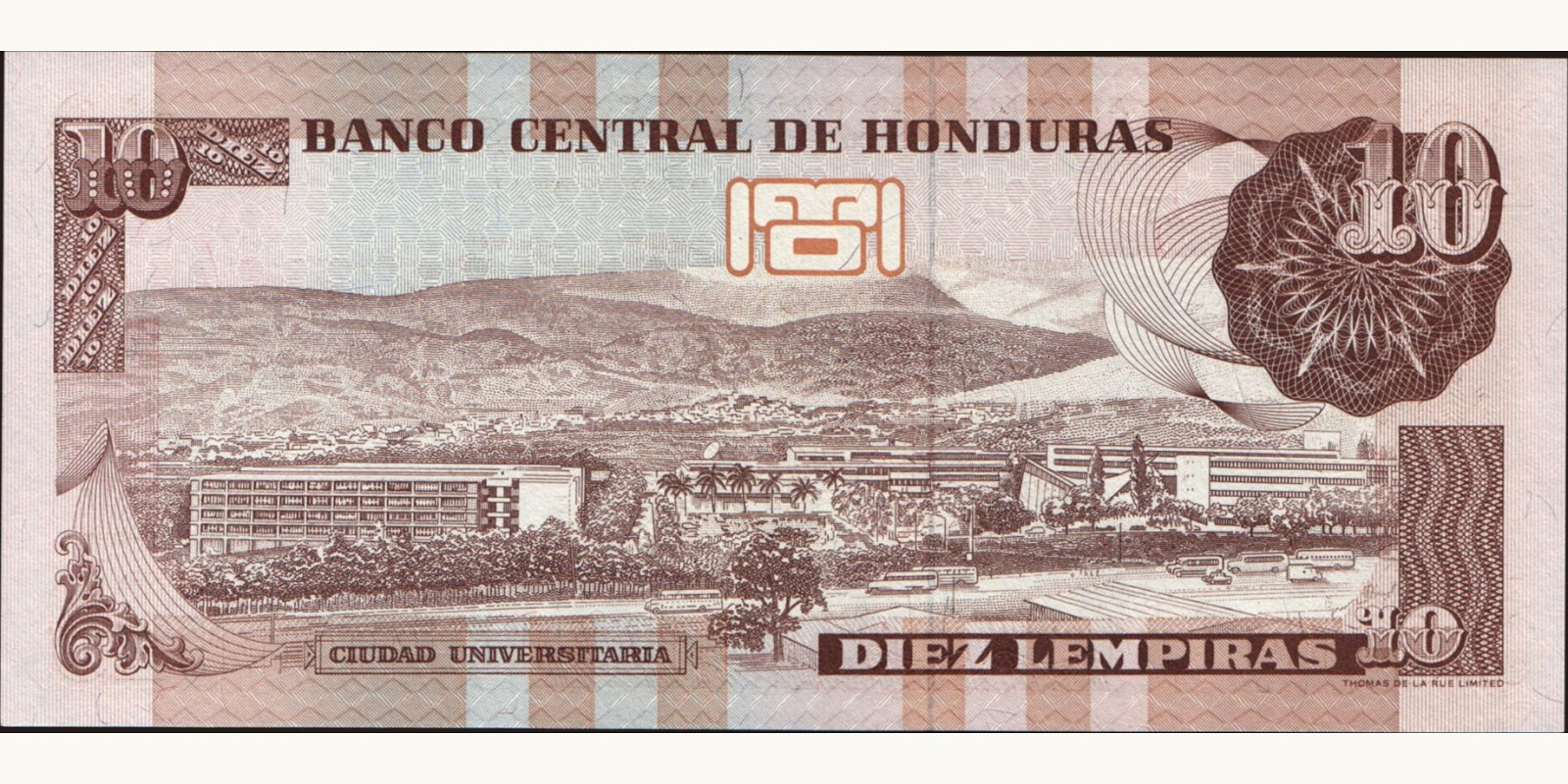 10 lempira Гондурас 1997 — Оборотная сторона