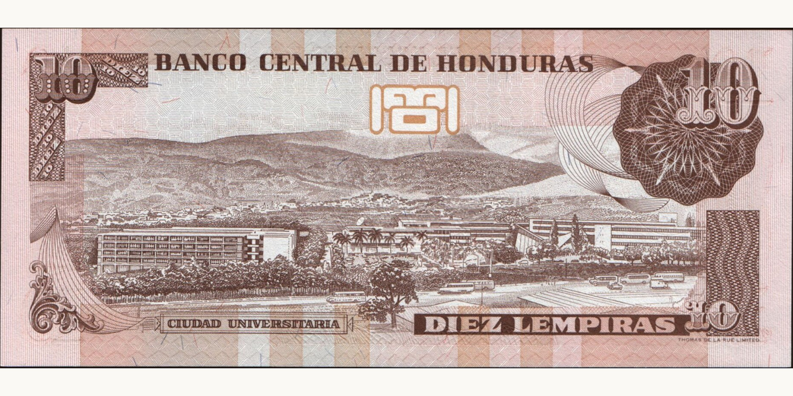 10 lempira Honduras 2000 — Back side