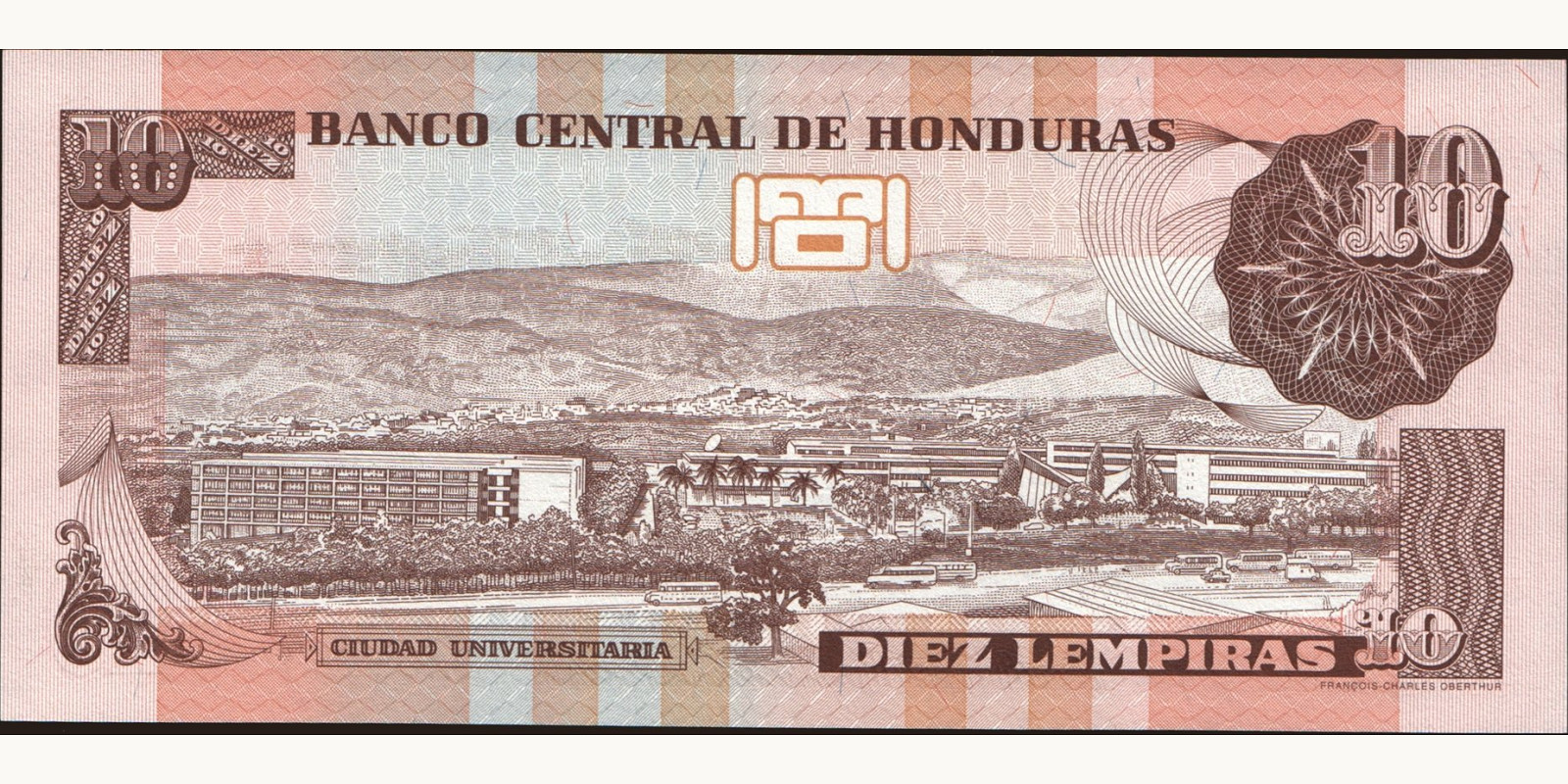 10 lempira Гондурас 2003 — Оборотная сторона