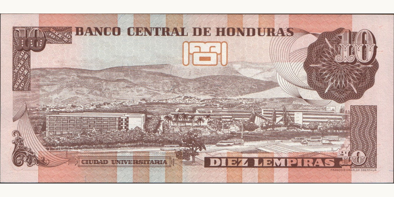 10 lempira Гондурас 2004 — Оборотная сторона