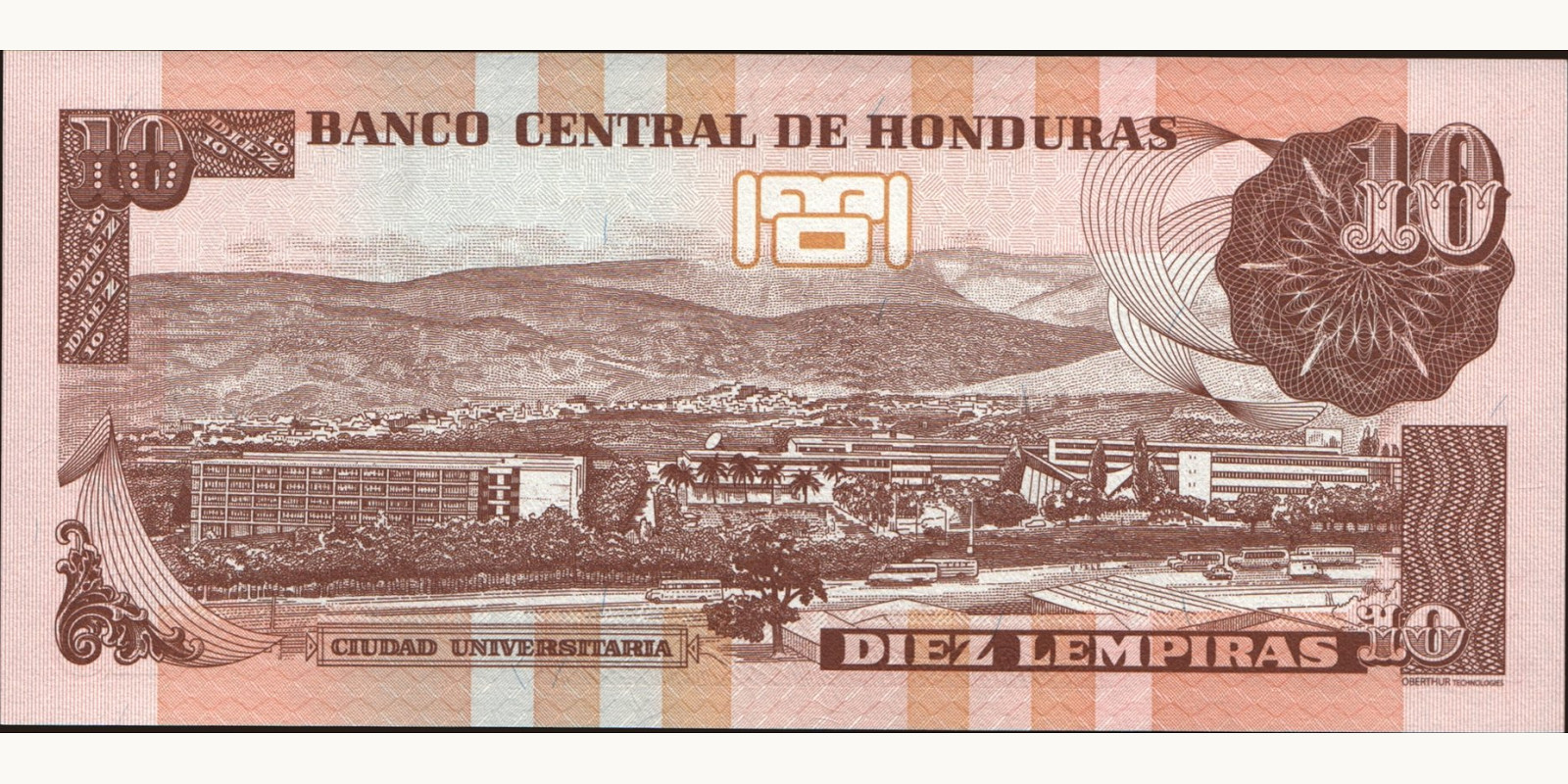10 lempira Honduras 2010 — Back side