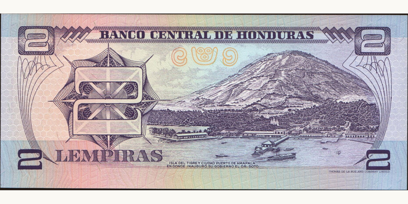 2 lempira Гондурас 1994 — Оборотная сторона