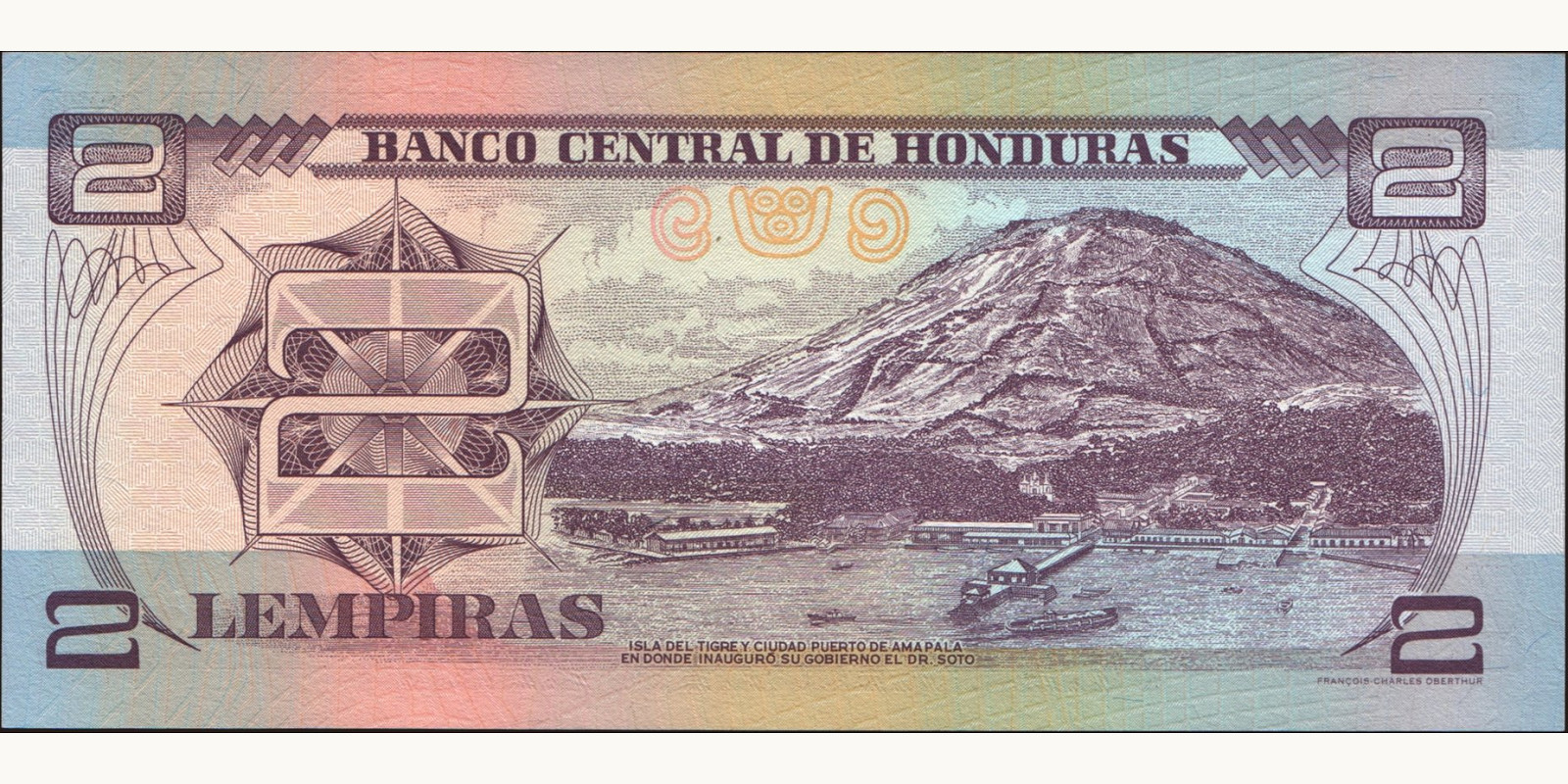 2 lempira Гондурас 2000 — Оборотная сторона