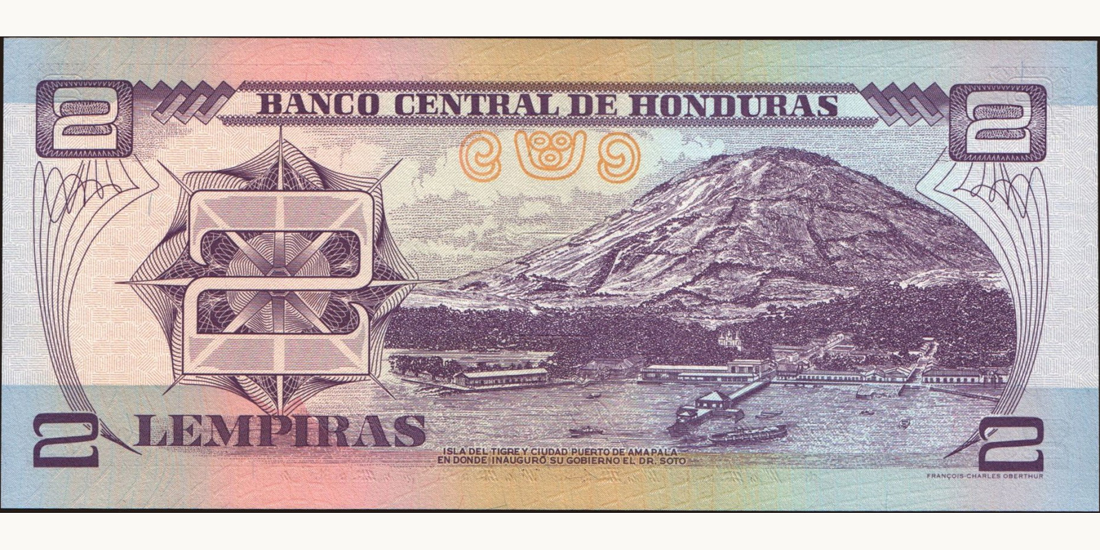 2 lempira Гондурас 2004 — Оборотная сторона