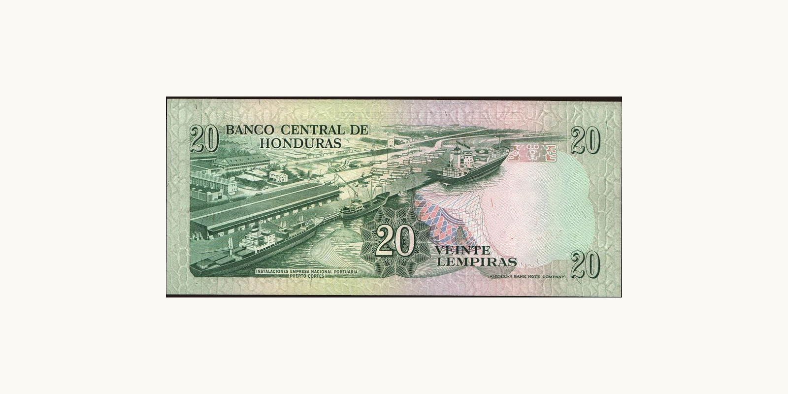 20 lempira Honduras 1981 — Back side
