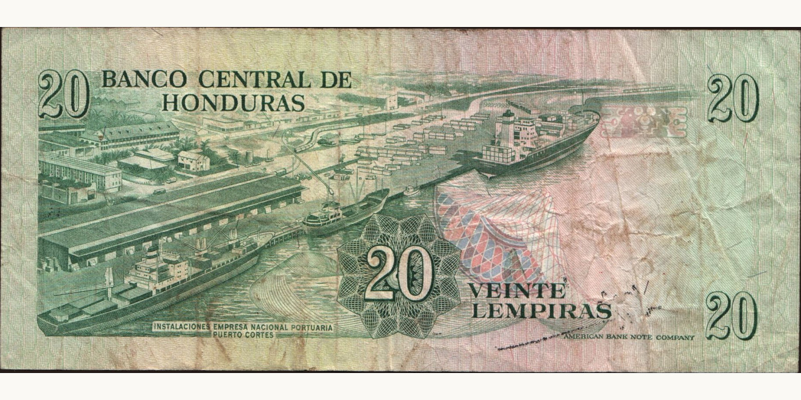 20 lempira Гондурас 1985 — Оборотная сторона