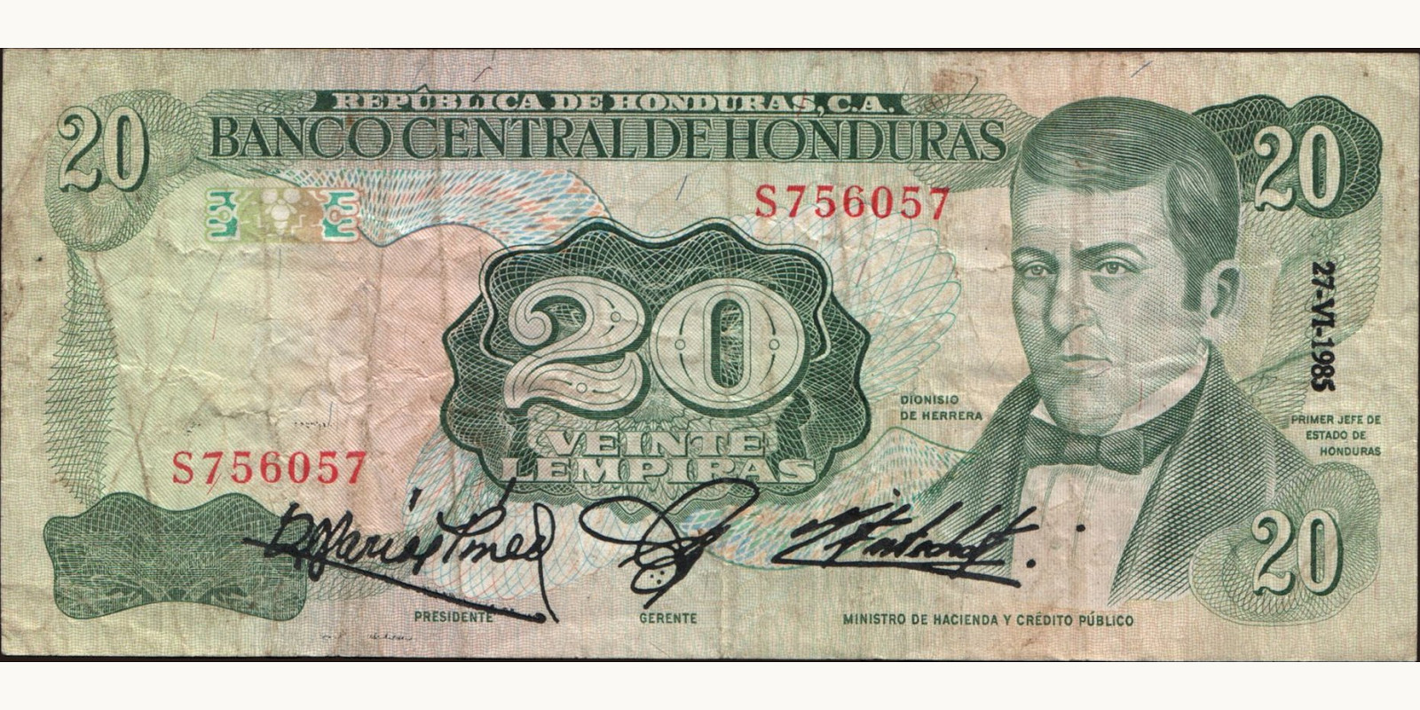 20 lempira 1985