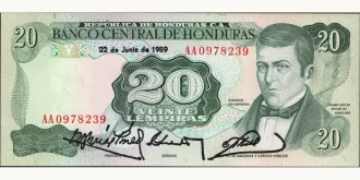 20 lempira 1989