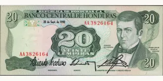 20 lempira 1990