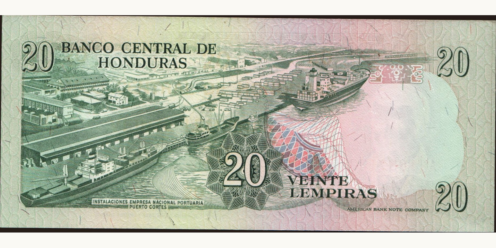 20 lempira Honduras 1991 — Back side