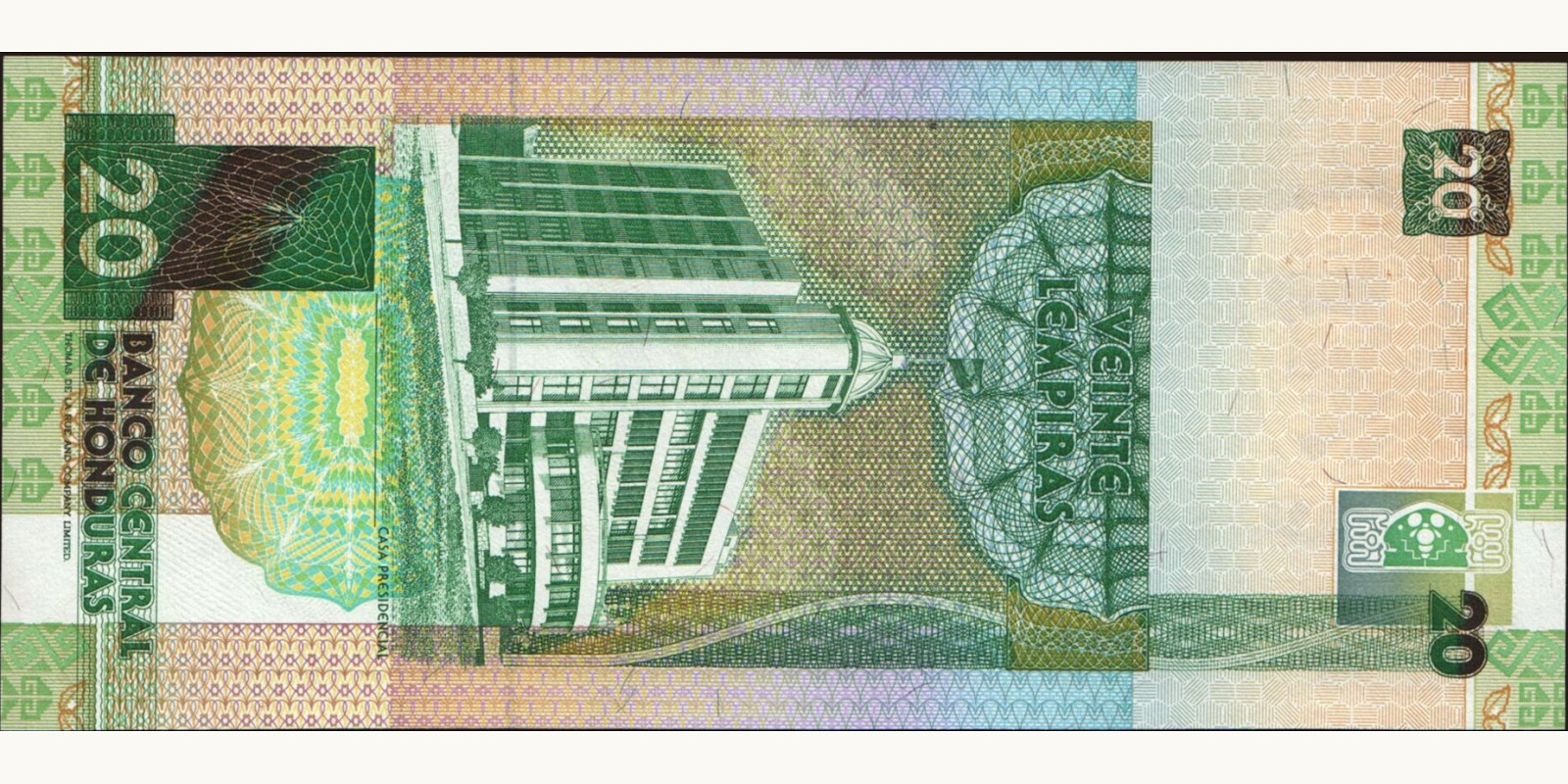 20 lempira Гондурас 1994 — Оборотная сторона