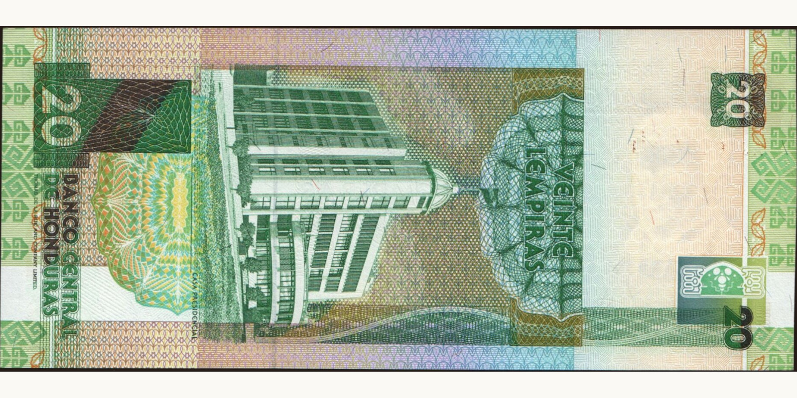 20 lempira Гондурас 1996 — Оборотная сторона