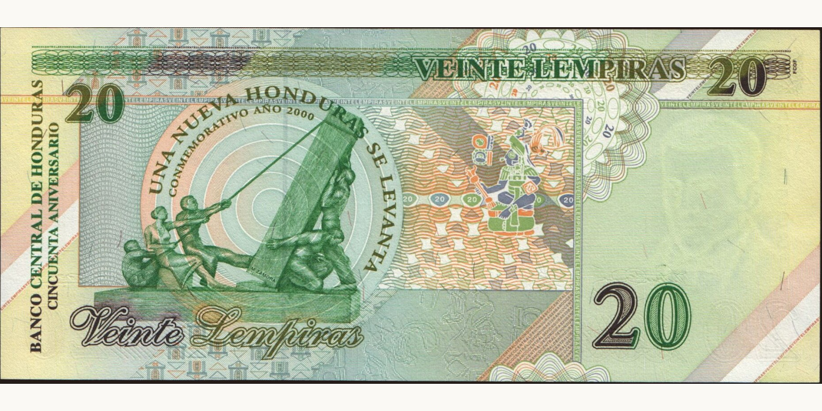 20 lempira Honduras 2000 — Back side