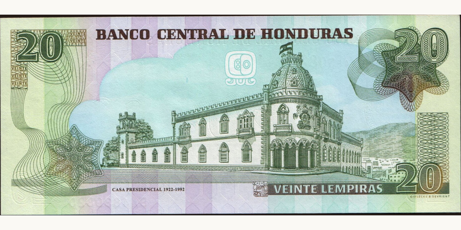 20 lempira Гондурас 2004 — Оборотная сторона