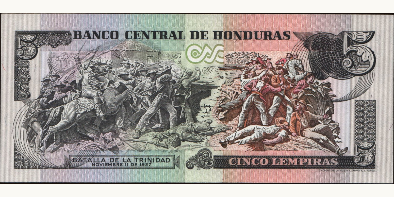 5 lempira Гондурас 1980 — Оборотная сторона