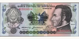 5 lempira 1980
