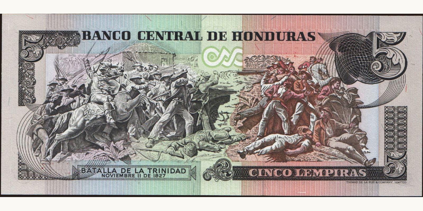 5 lempira Гондурас 1989 — Оборотная сторона