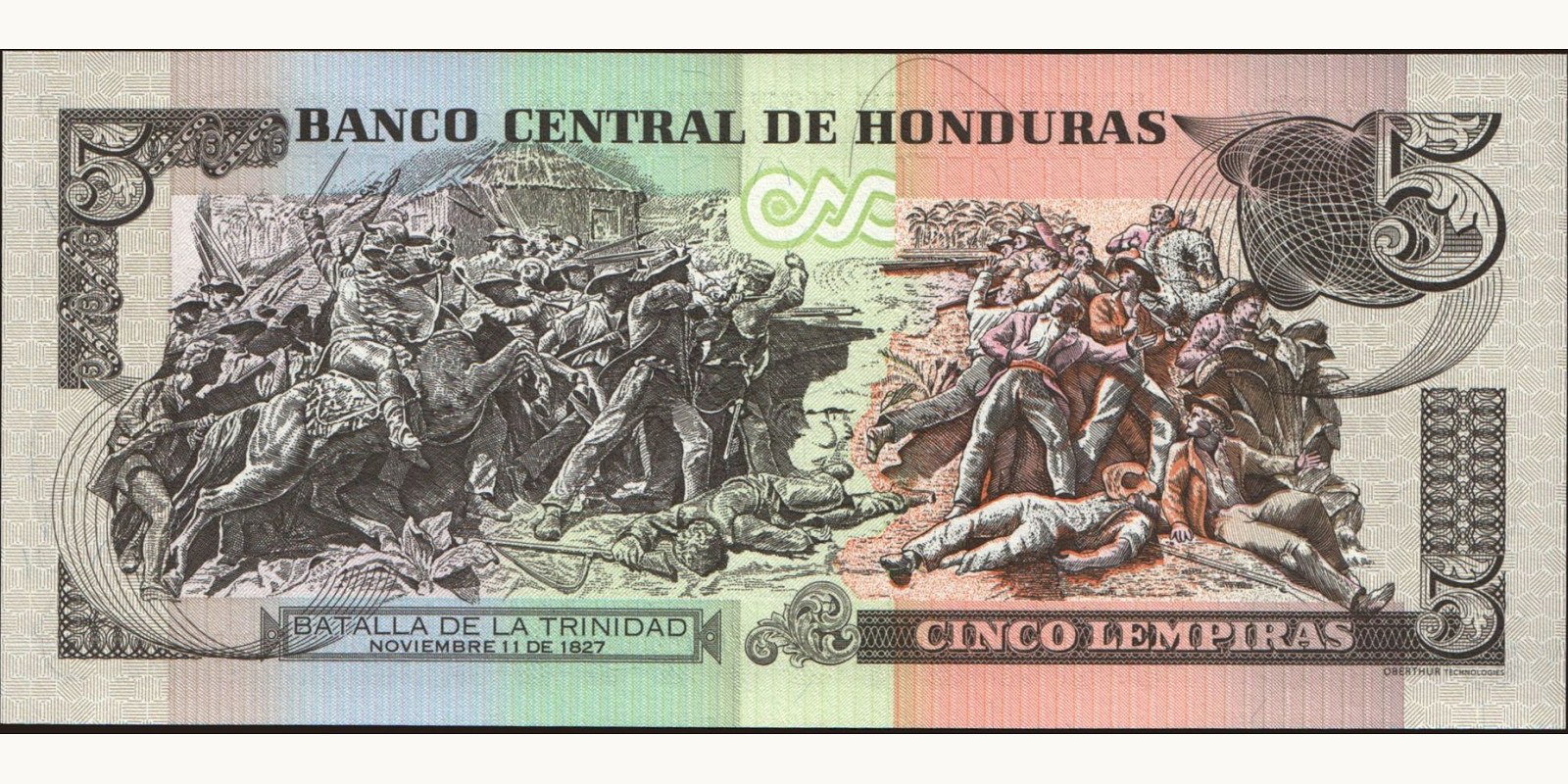 5 lempira Гондурас 2008 — Оборотная сторона