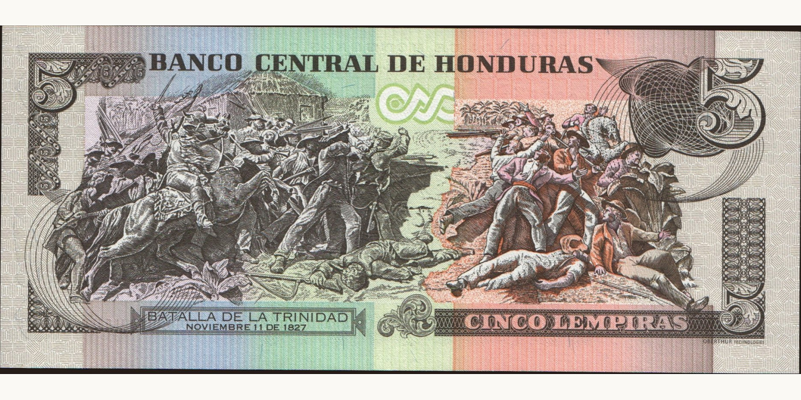 5 lempira Гондурас 2010 — Оборотная сторона