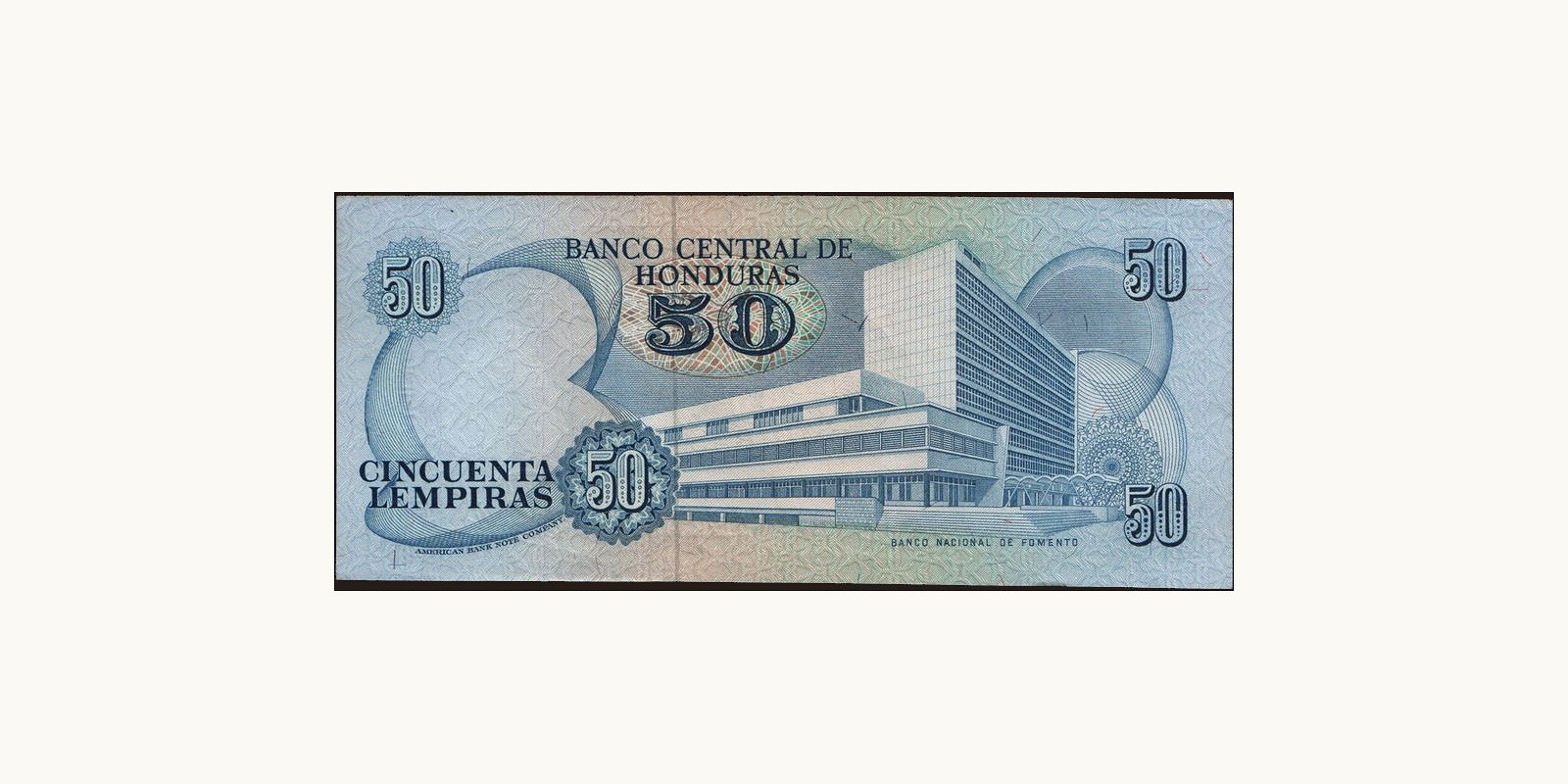 50 lempira Honduras 1978 — Back side