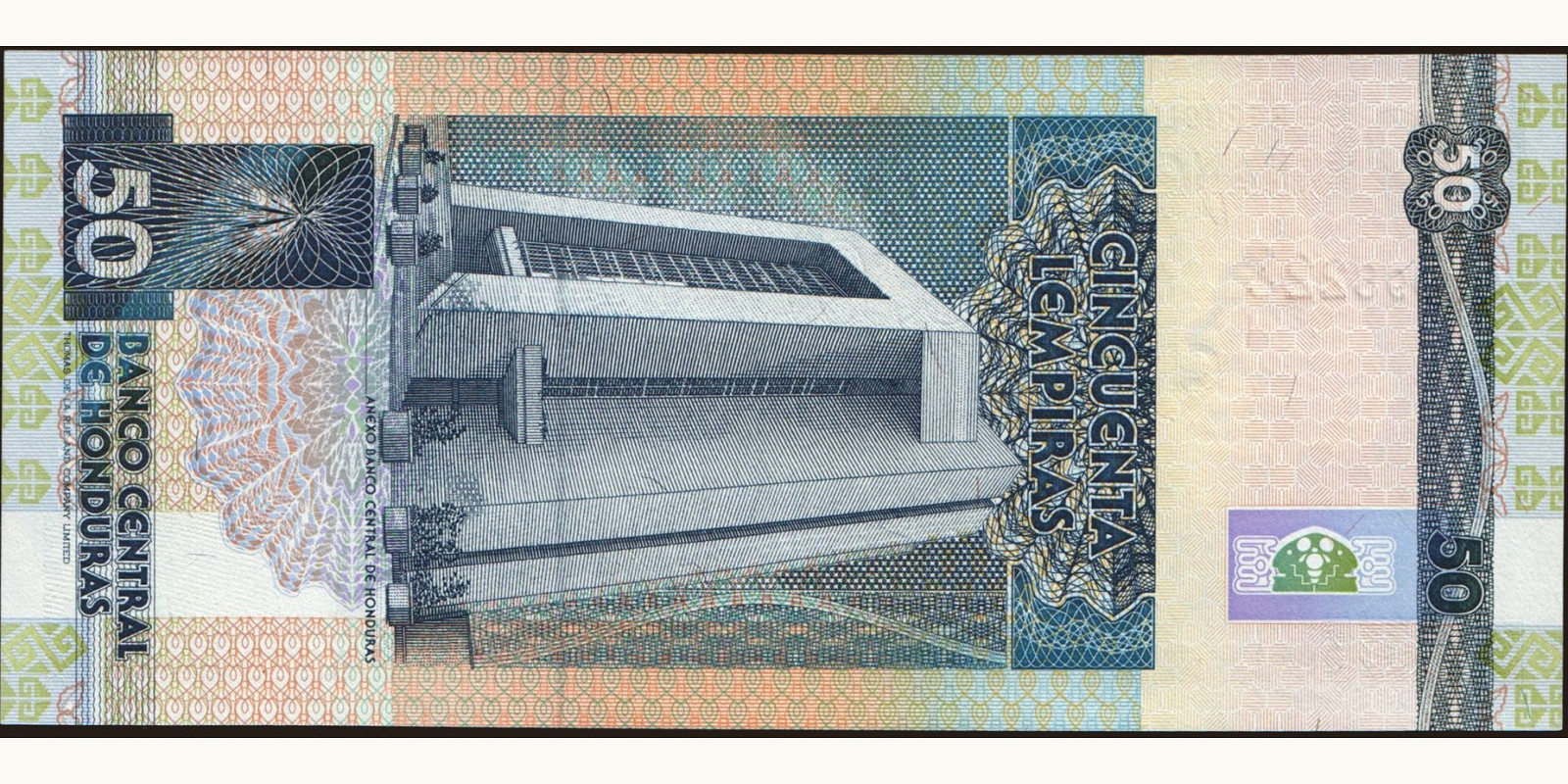 50 lempira Honduras 1998 — Back side