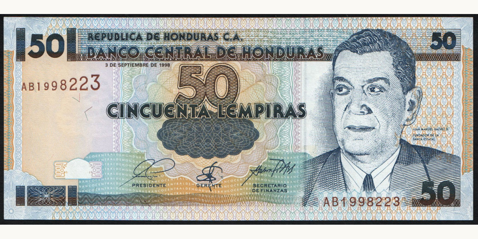 50 lempira 1998
