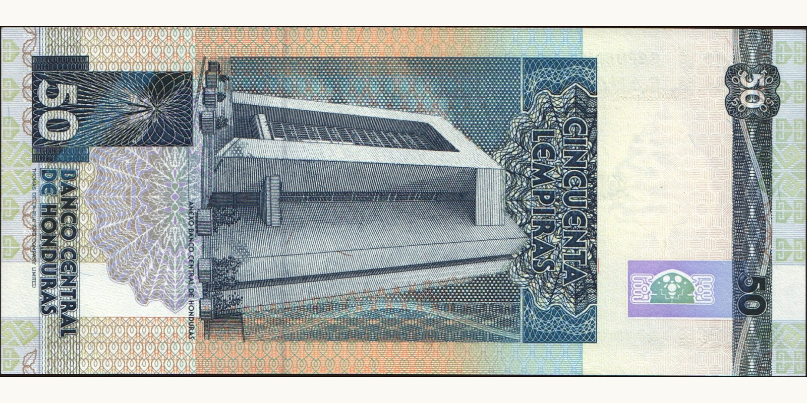 50 lempira Honduras 2001 — Back side