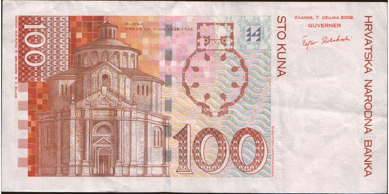 100 kuna Croatia 2002 — Back side
