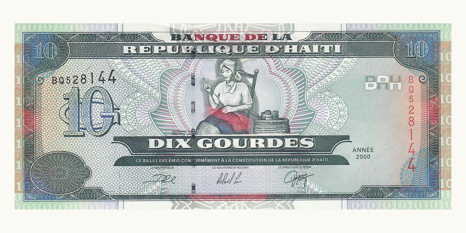 10 gourdes Гаити 2000 — Лицевая сторона