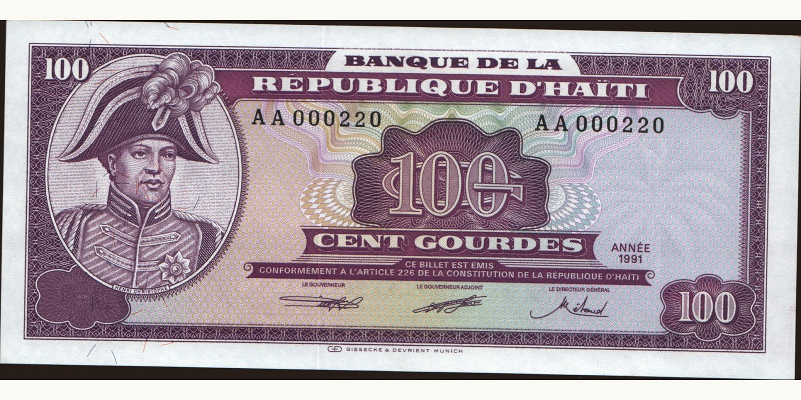 100 gourde 1991