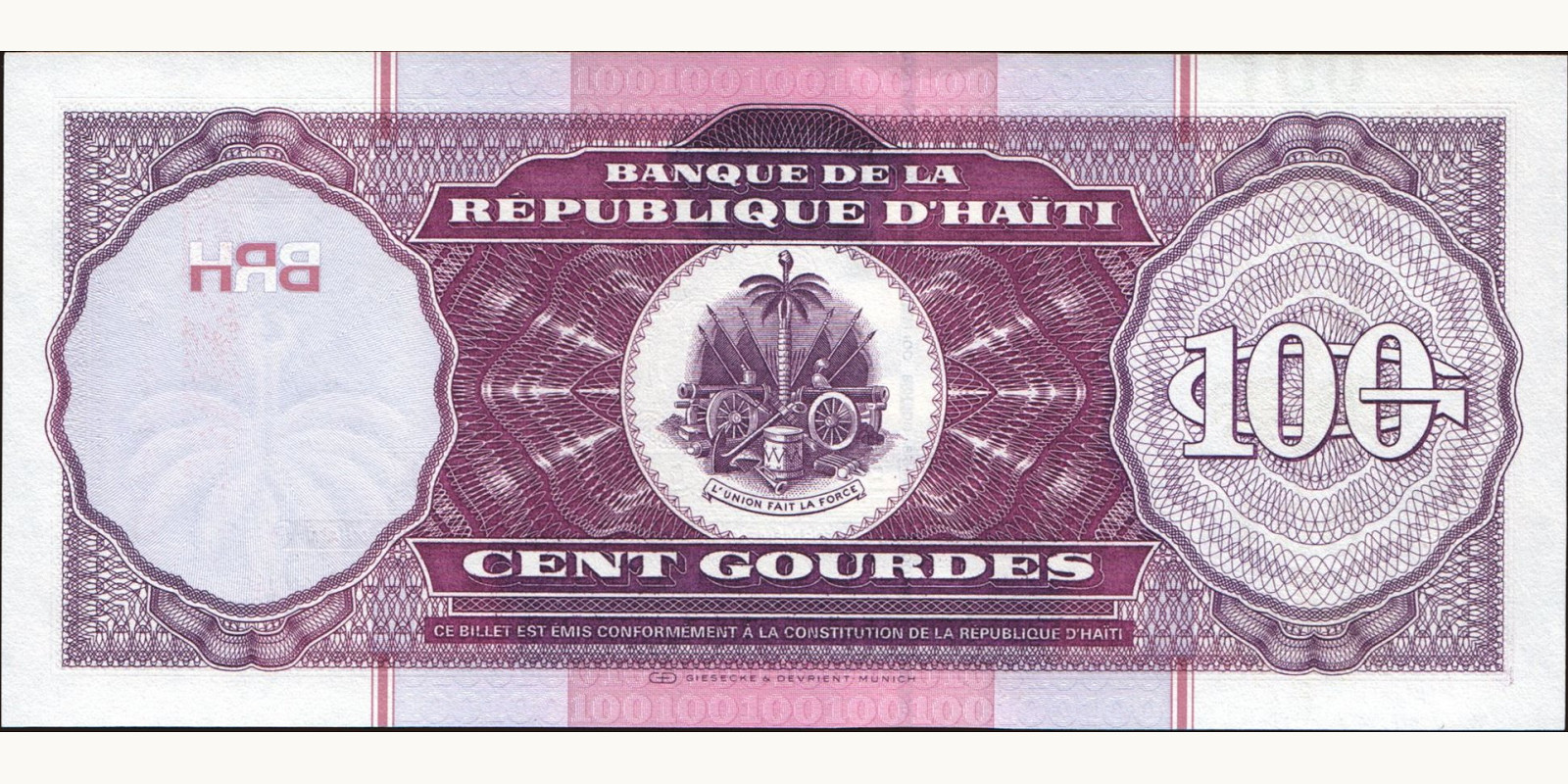 100 gourde Гаити 2000 — Оборотная сторона