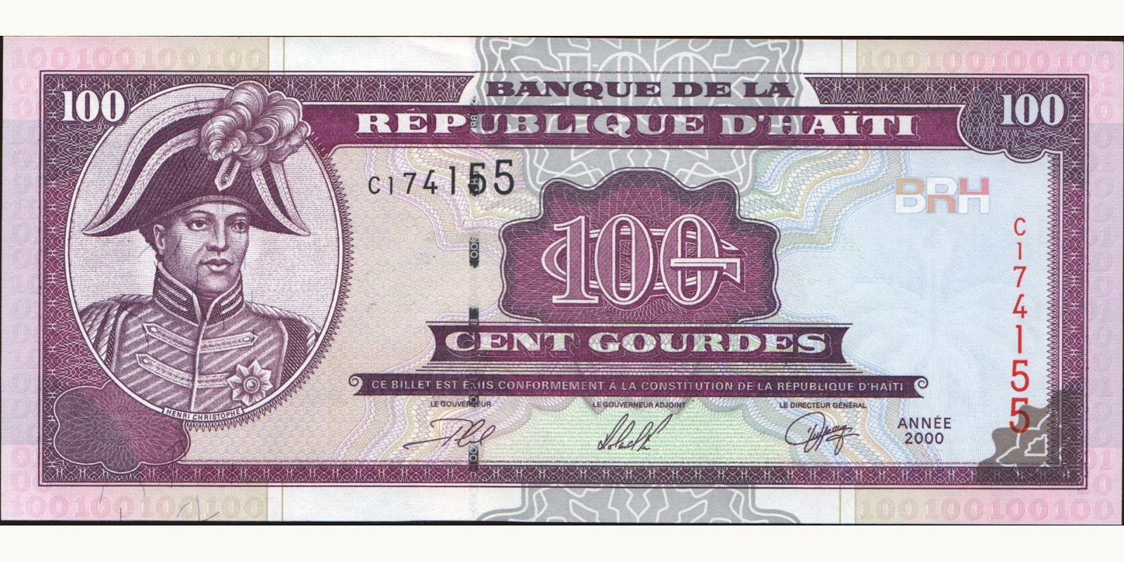 100 gourde Гаити 2000 — Лицевая сторона