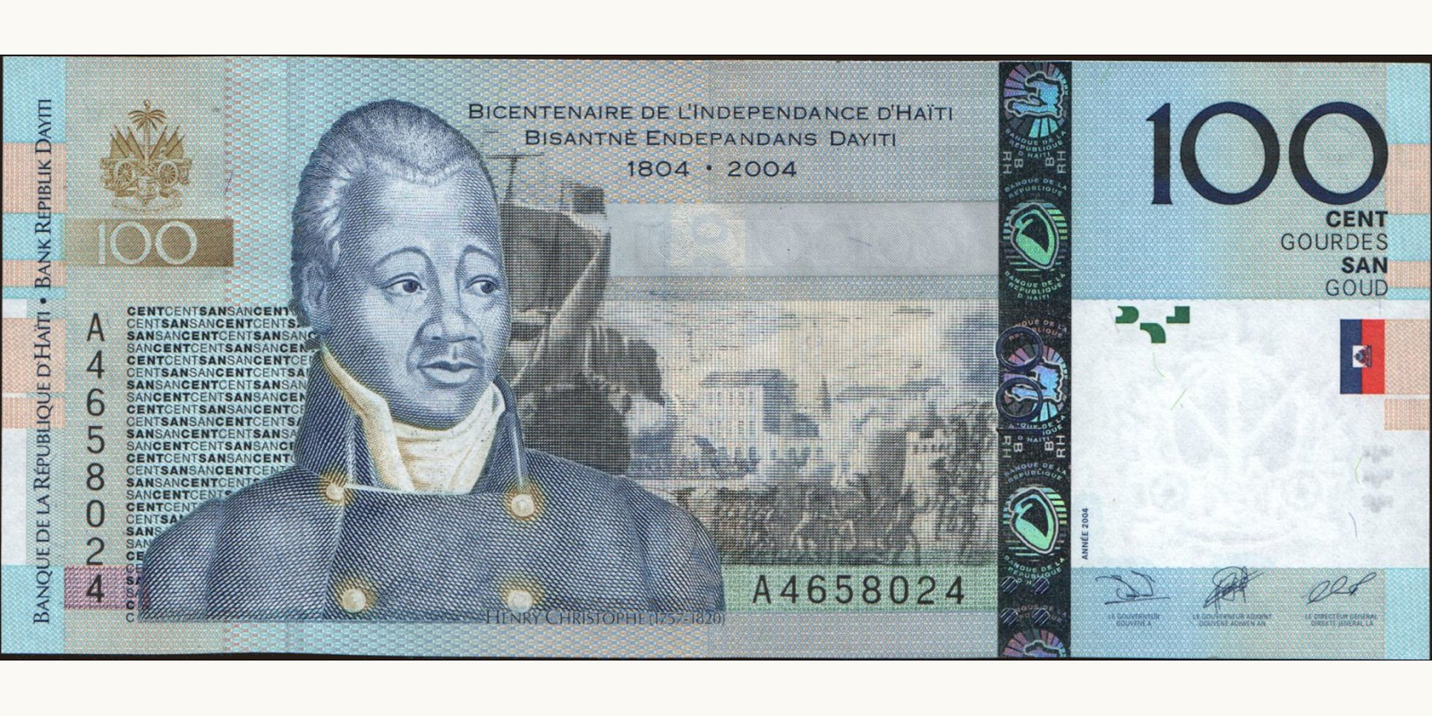100 gourde Haiti 2004 — Front side