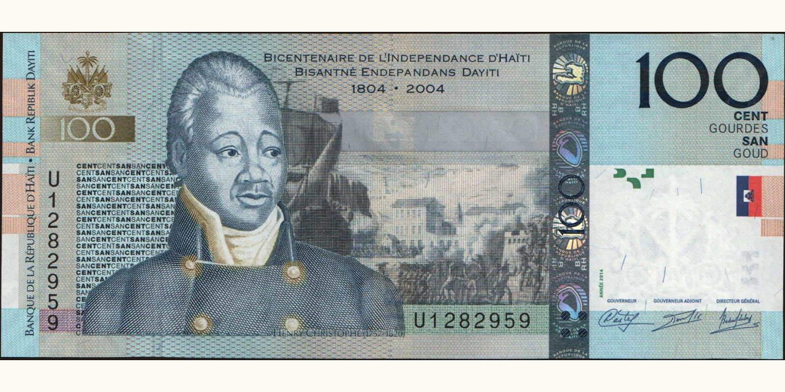 100 gourde Гаити 2014 — Лицевая сторона