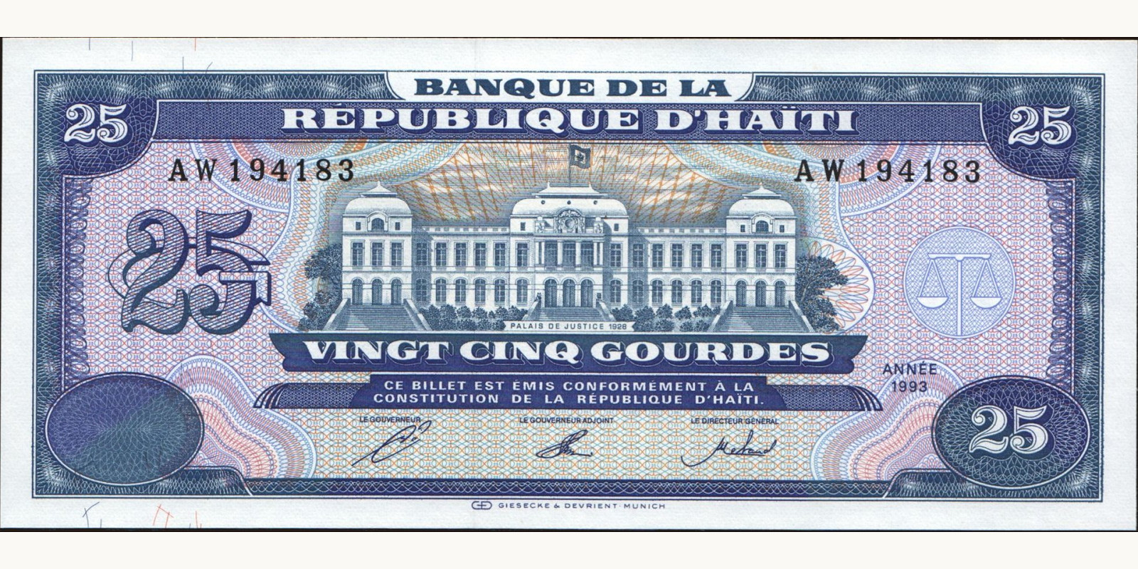 25 gourde 1993