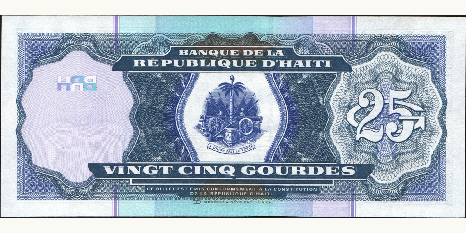 25 gourde Haiti 2000 — Back side